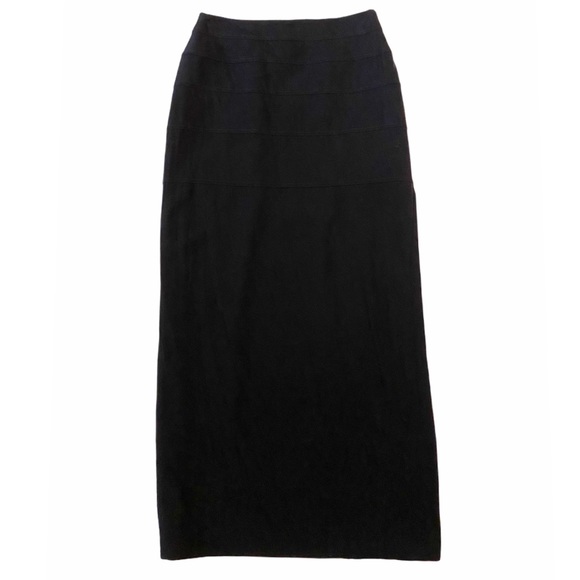 Escada Virgin Wool High Rise Maxi Skirt Black 34 2 - Picture 2 of 10
